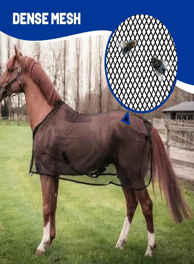 La La Pet Breathable Horse Mesh Sheet Lightweight Nylon Horse Clothing to Prevent Fly Bites Cool Equine Summer Sheet with Adjustable Straps Equestrian Equipment - Image 2